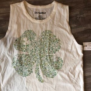 St Patrick’s day tank top - 4 leaf clover medium